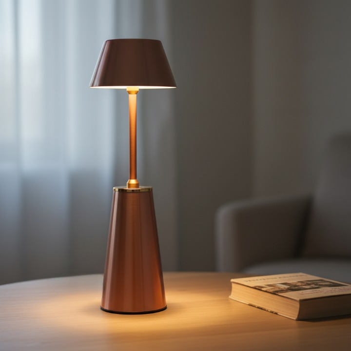 Elegant Rose Gold Tap Lamp – Soft Warm Ambient Lighting