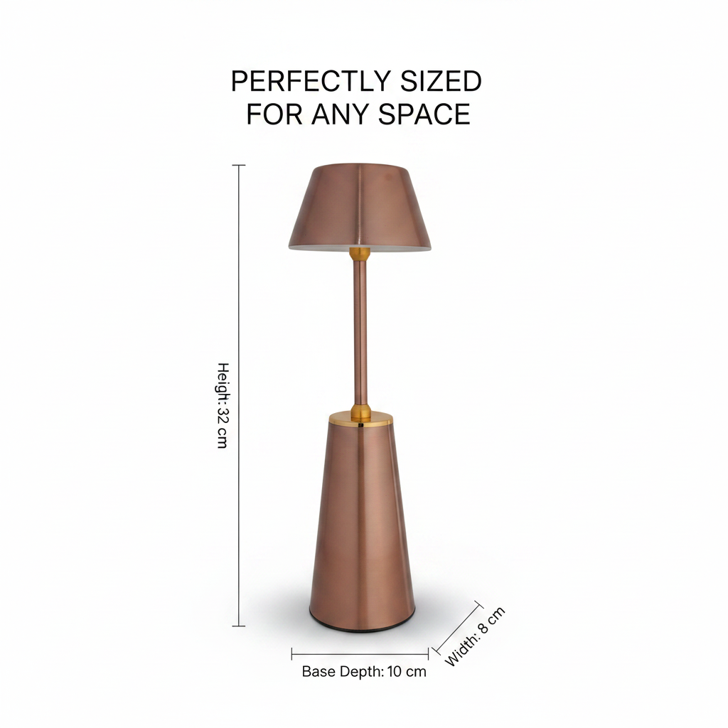 Elegant Rose Gold Tap Lamp – Soft Warm Ambient Lighting