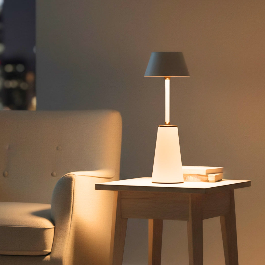 Luxury White  Metallic Tap Lamp – Warm Ambient Touch Light