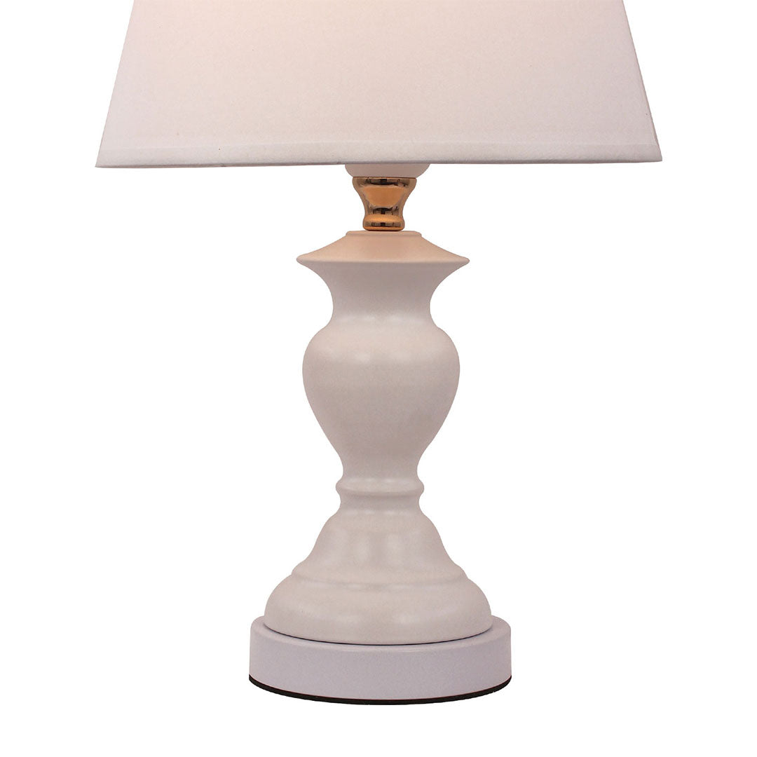 Elare Classic White Decorative Table Lamp with Fabric Shade