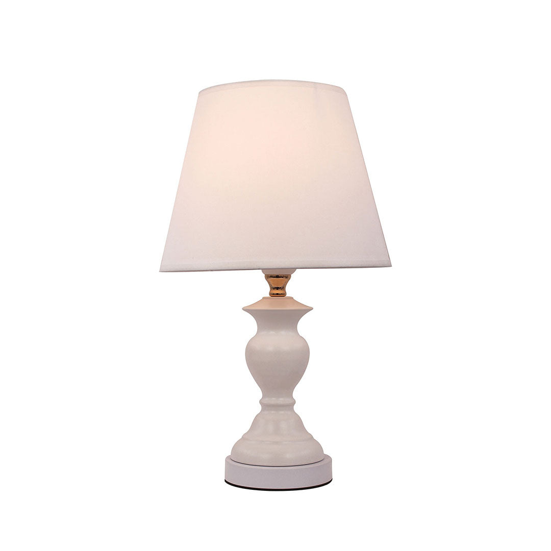 Elare Classic White Decorative Table Lamp with Fabric Shade