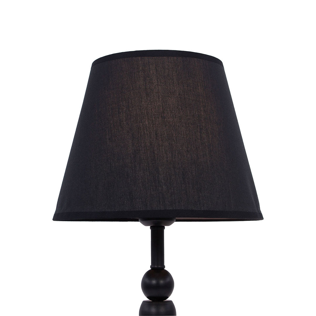 Elare Modern Black Decorative Table Lamp with Black Fabric Shade