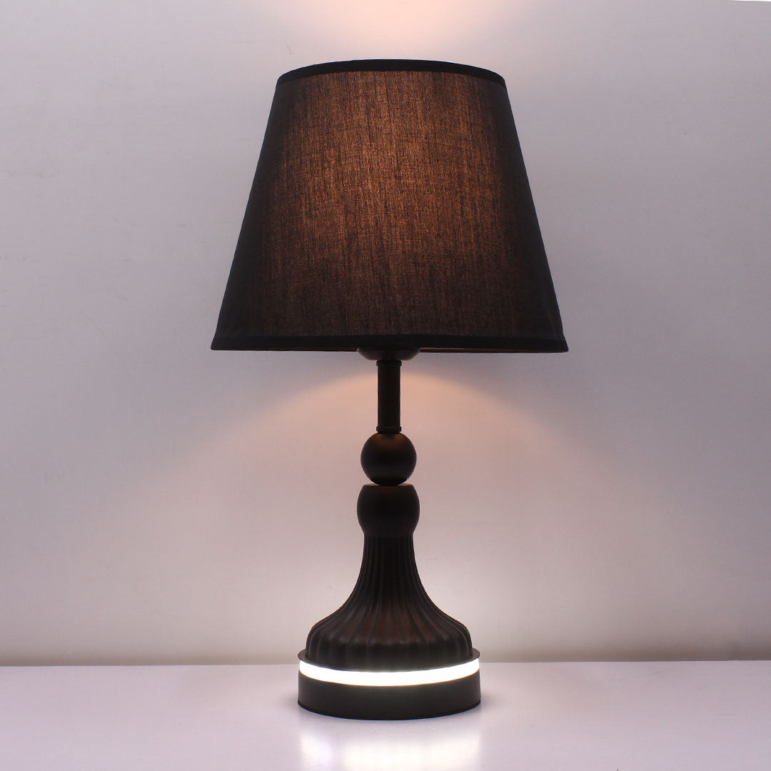 Elare Modern Black Decorative Table Lamp with Black Fabric Shade