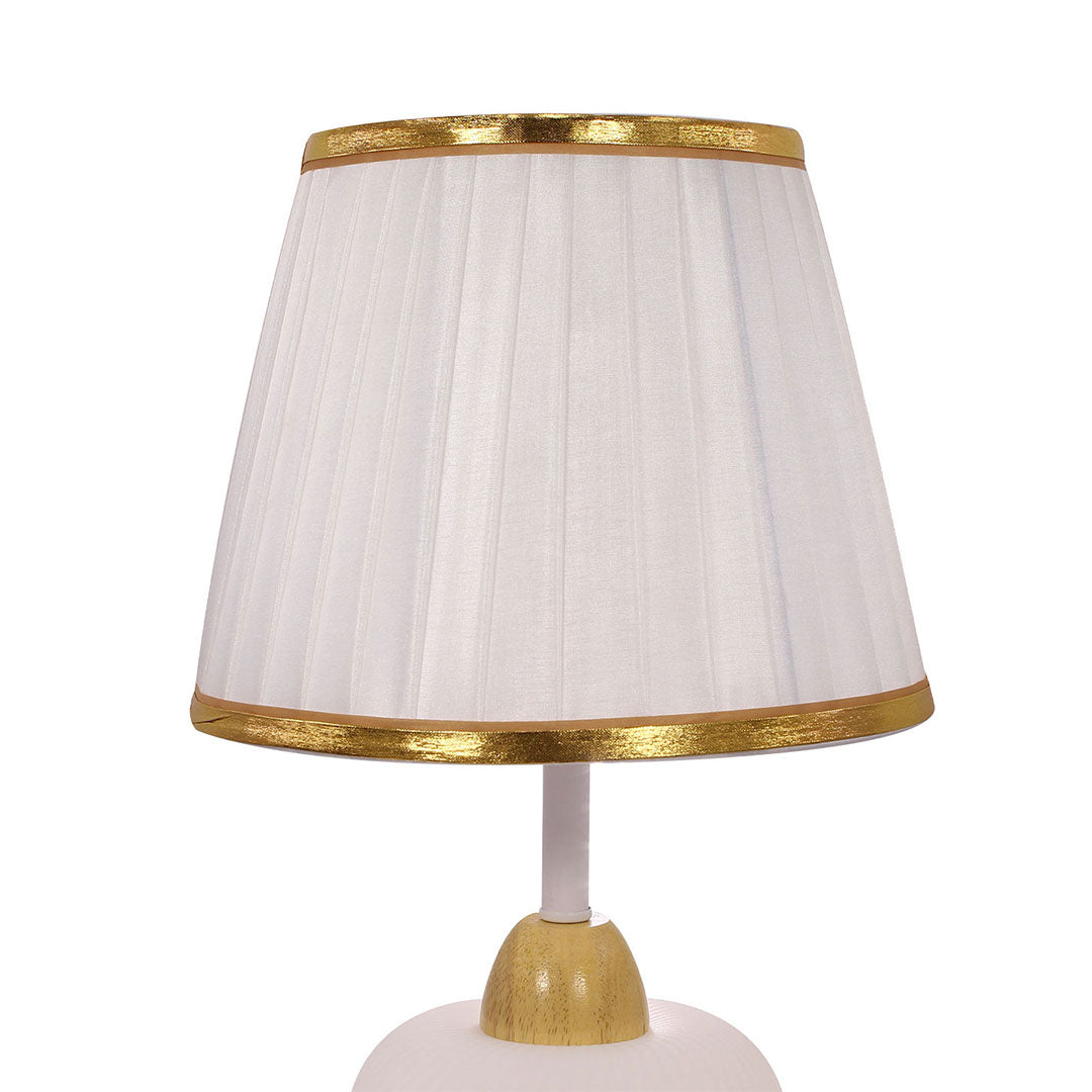 Elare Modern White Decorative Table Lamp with Pleated Fabric Shade