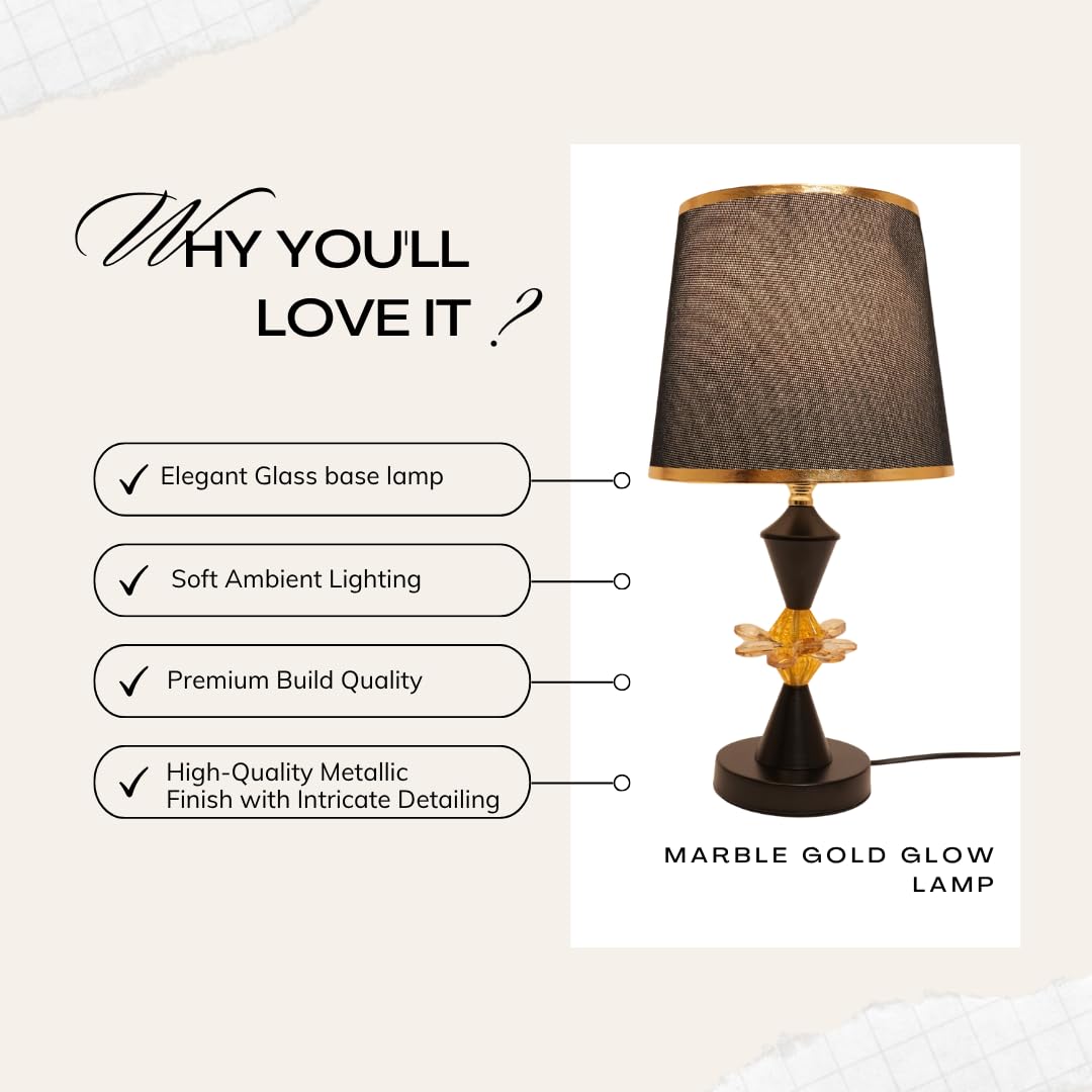 Black-Brown Shade Table Lamp for Living Room
