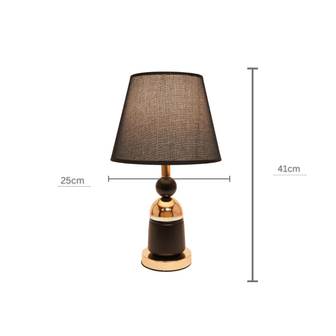 Table Lamp with Black Mesh Fabric Shade