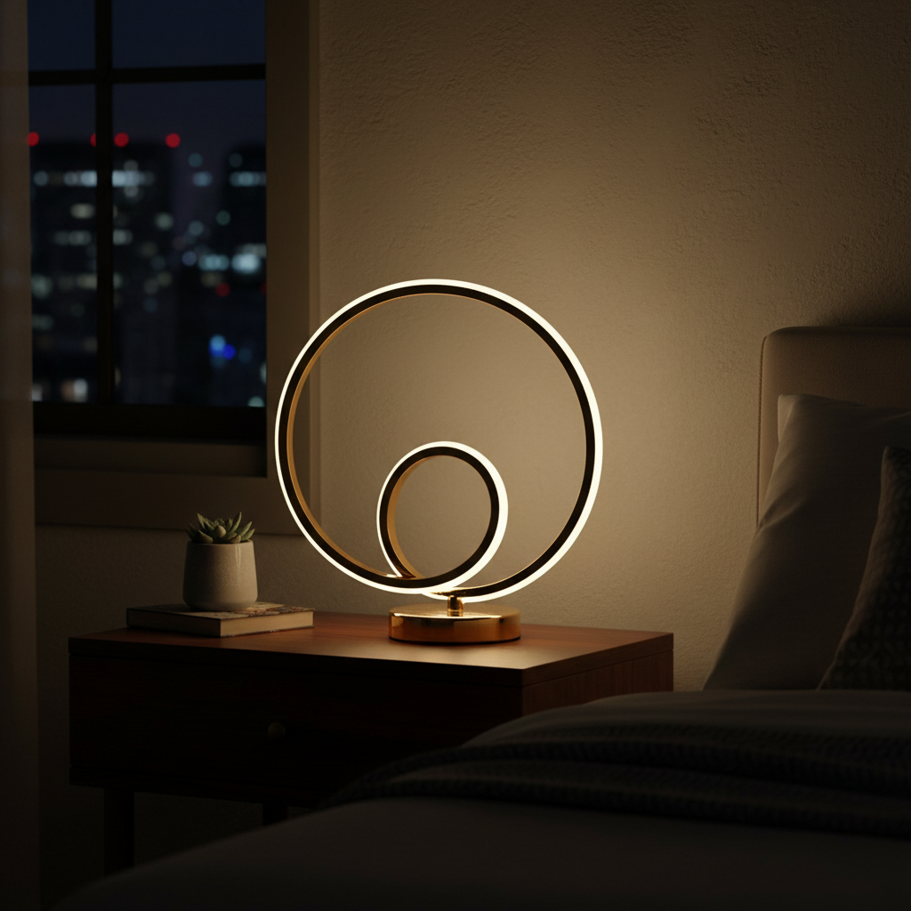 Dual Ring Circle Table Lamp