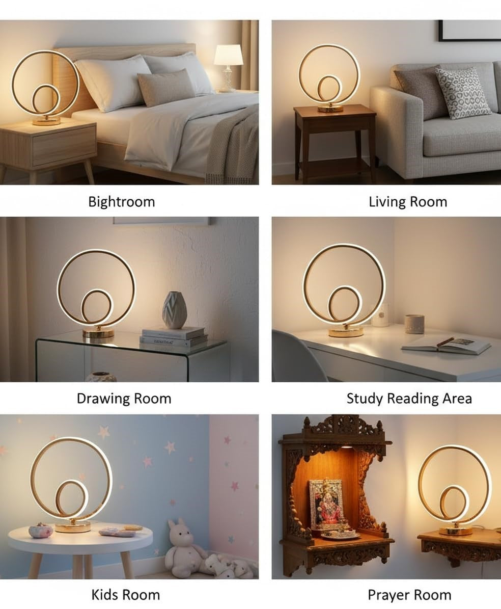 Dual Ring Circle Table Lamp