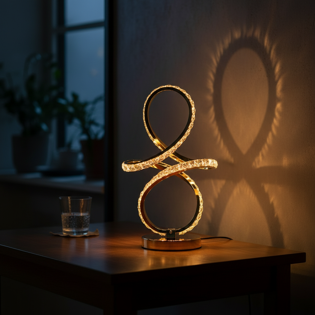 Crystal Infinity Twist LED Table Lamp