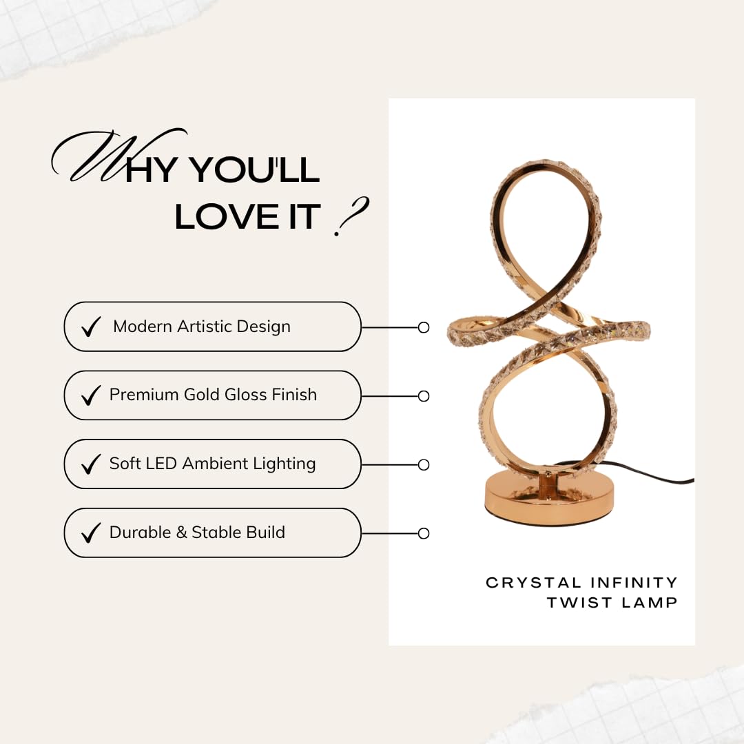Crystal Infinity Twist LED Table Lamp