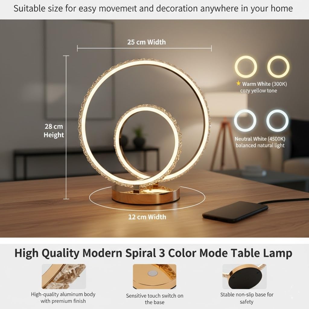 Double Ring LED Table Lamp