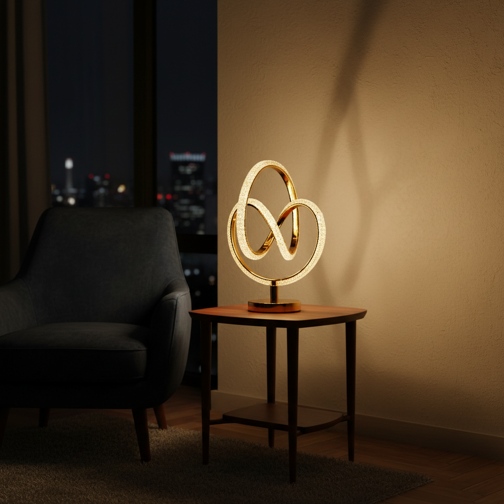 Infinity Oval Crystal LED Table Lamp