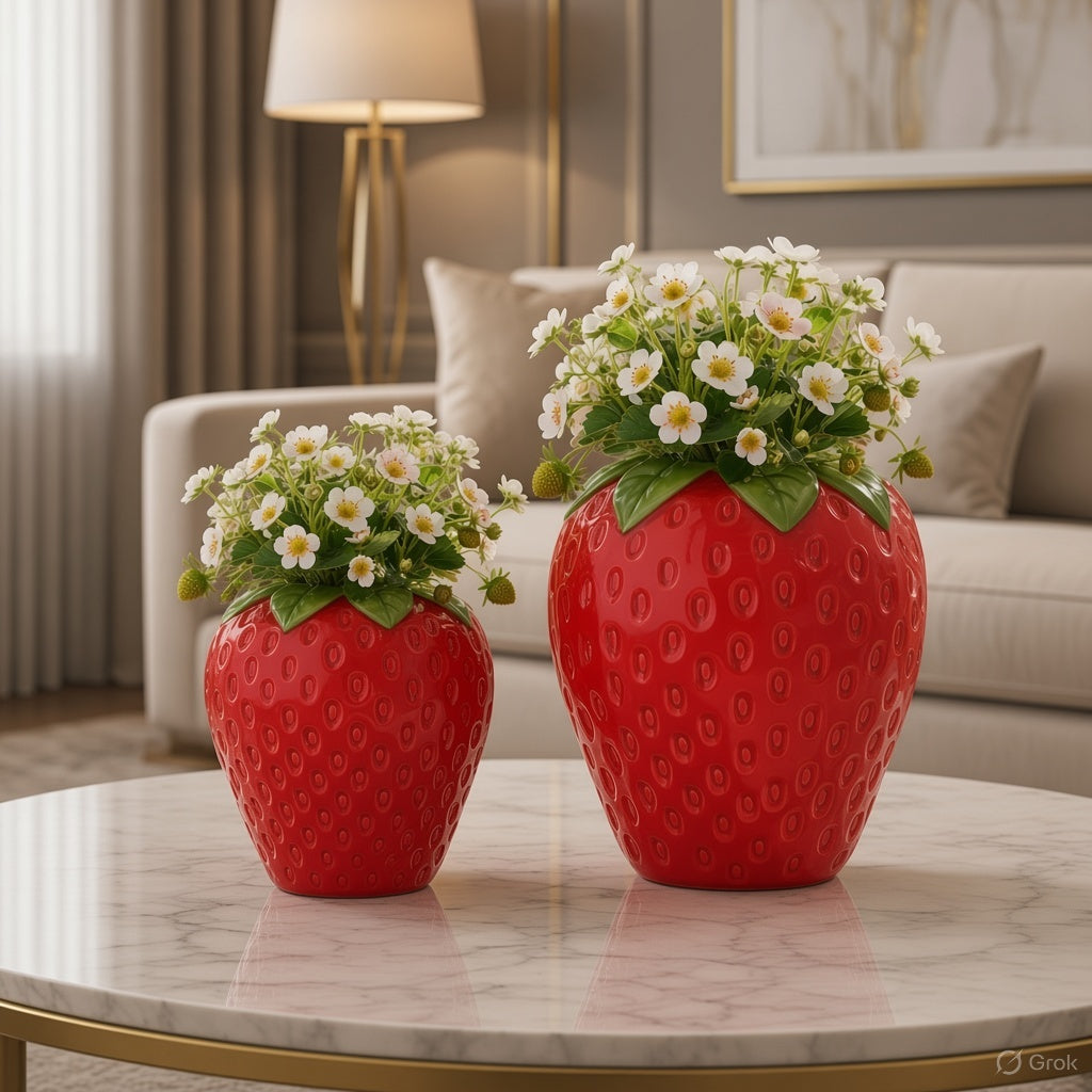red ceramic vase