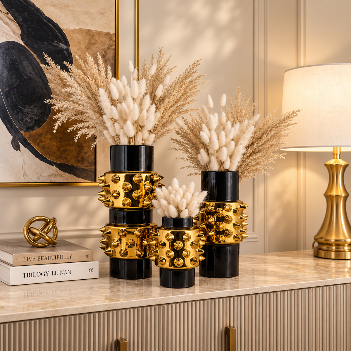3 piece vase set