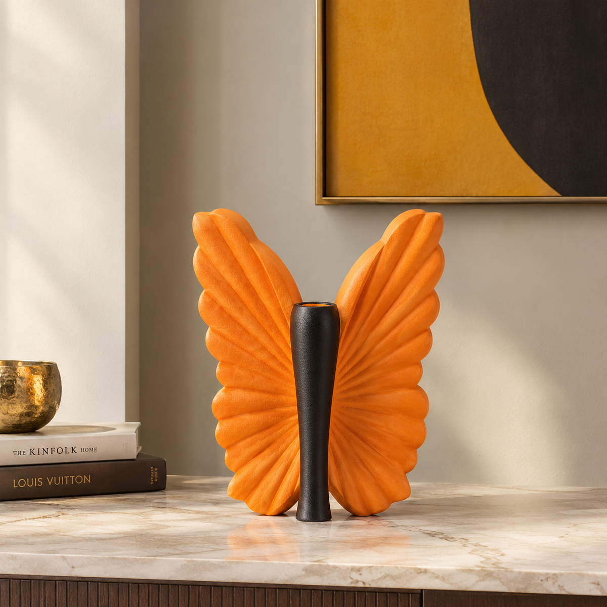 Elegant Butterfly Wings Polyresin Showpiece for Living Room