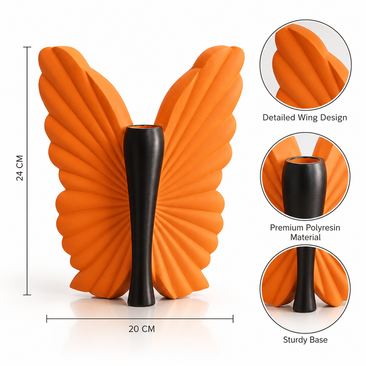 Elegant Butterfly Wings Polyresin Showpiece for Living Room