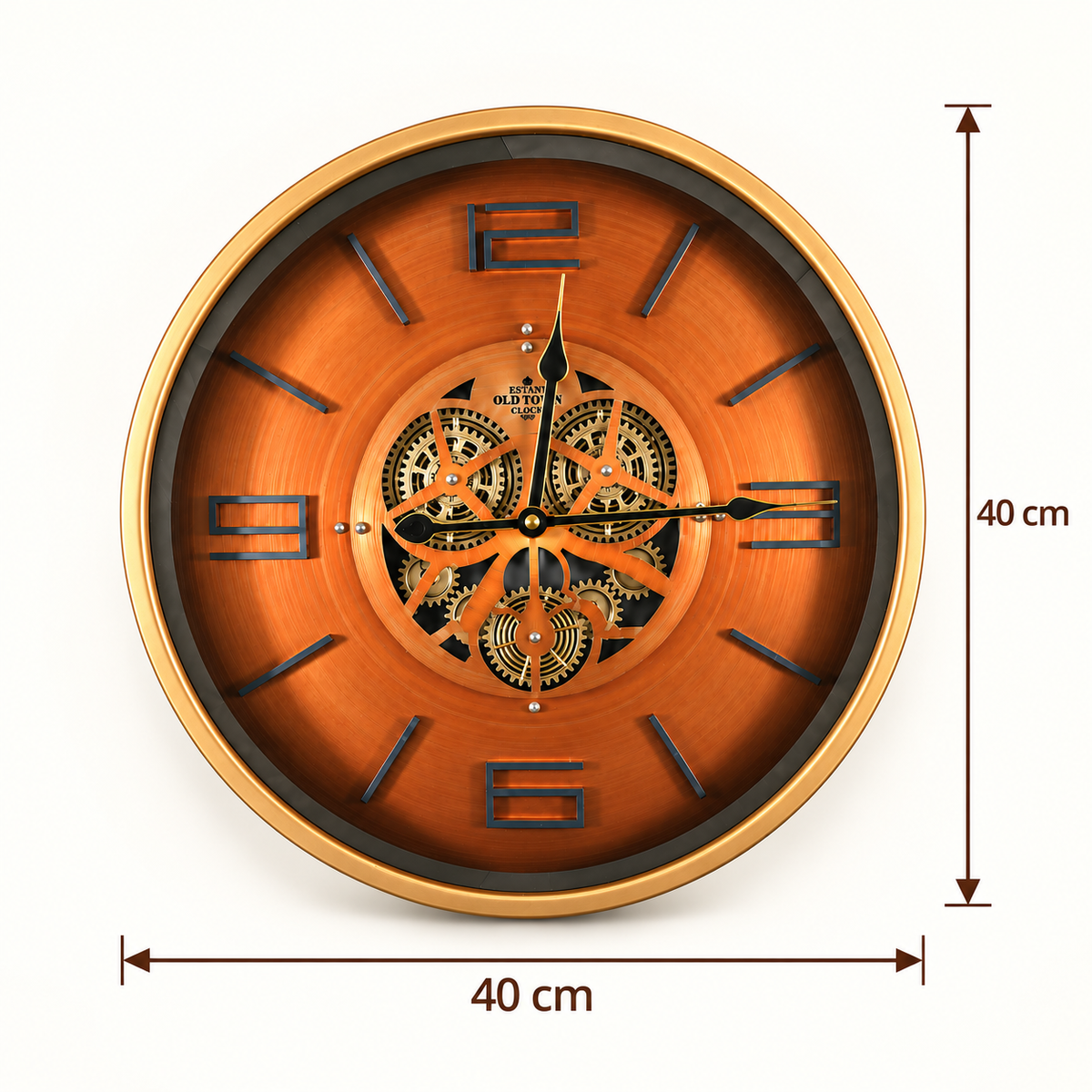 Amber Gearwork Statement Wall Clock