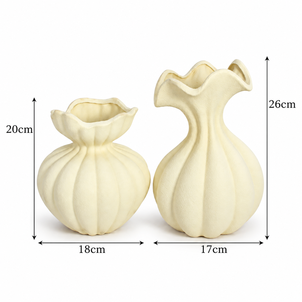 Organic Ruffled Neck Vases
