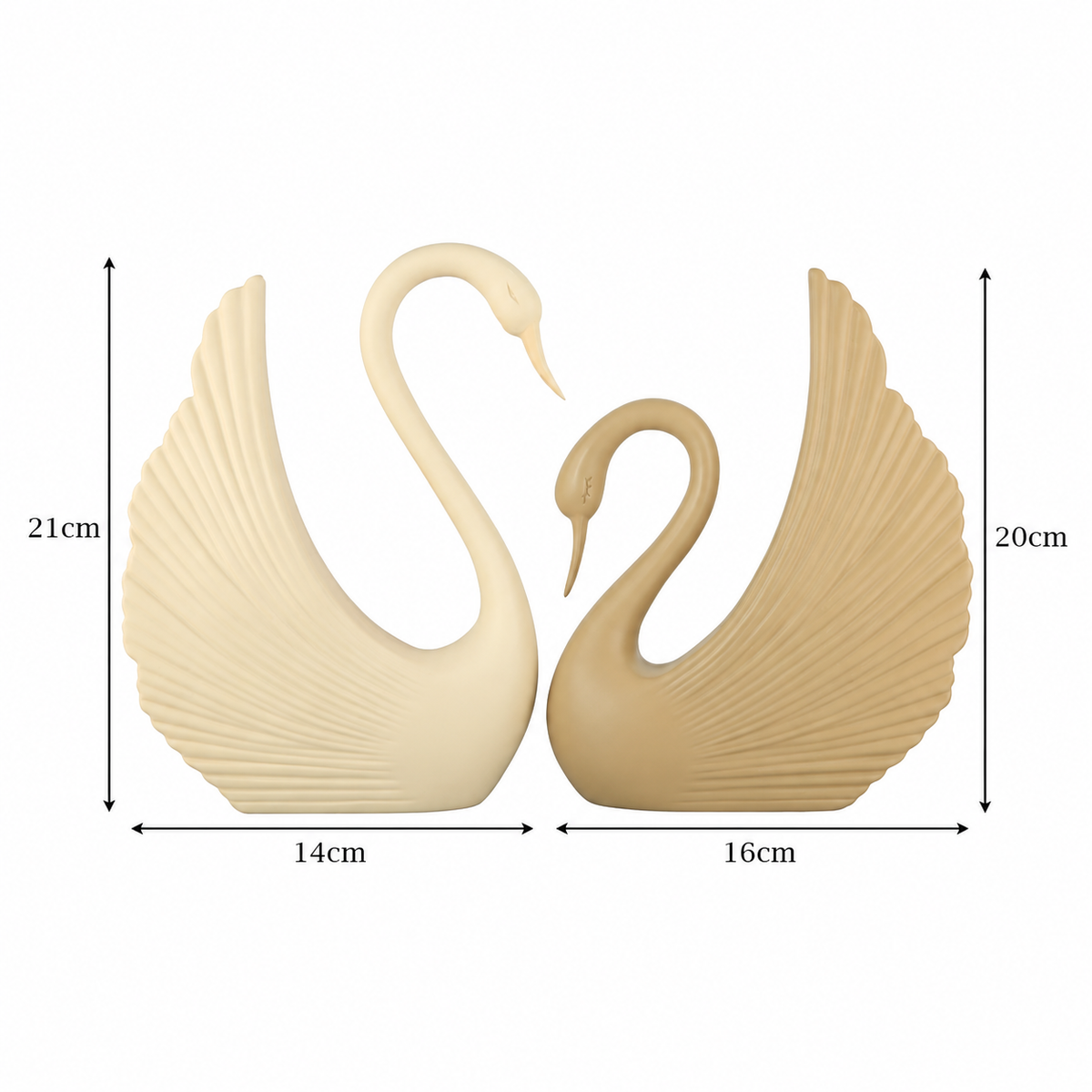 Elegant Swan Couple Polyresin Showpiece Set of 2