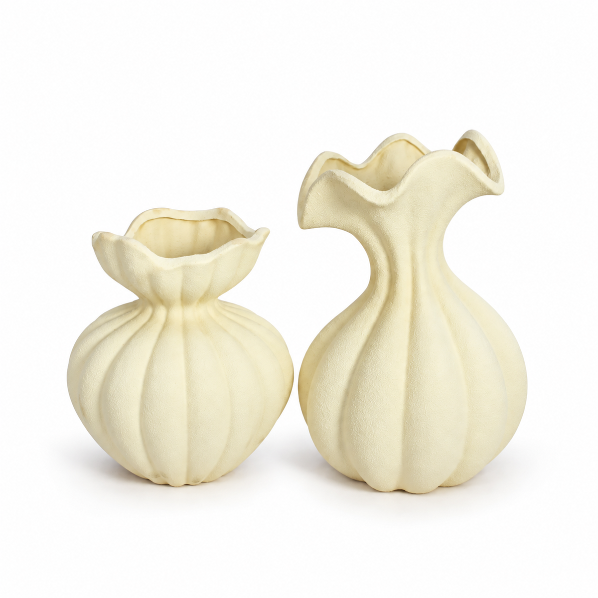 Organic Ruffled Neck Vases