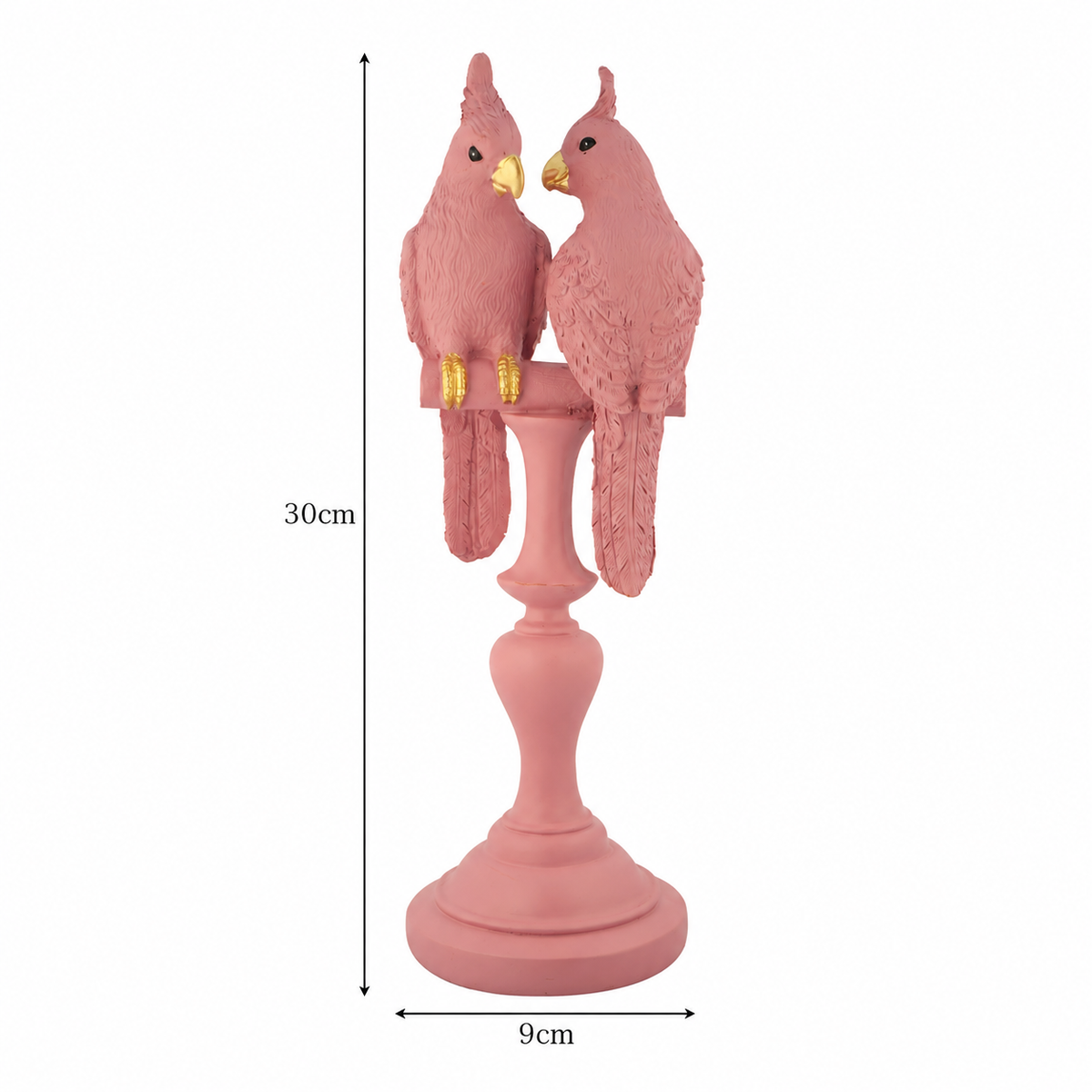 Blush Pink Cockatoo Couple on Pedestal Table Decor