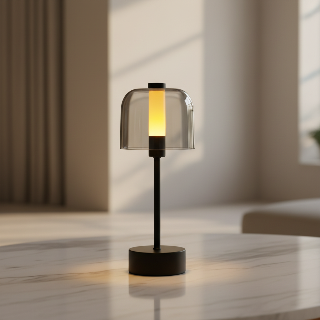 Luma Touch Cordless Dimmable Glass Table Lamp