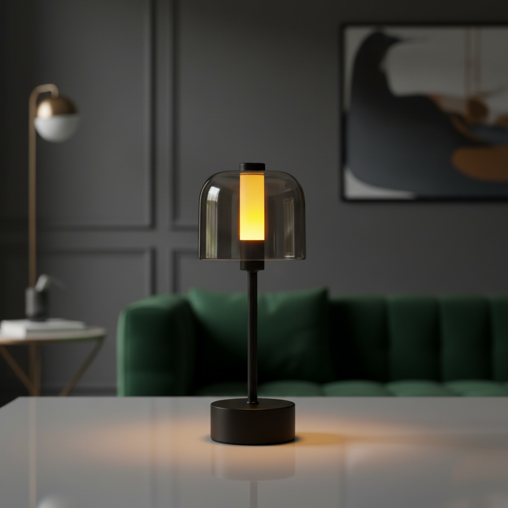 Luma Touch Cordless Dimmable Glass Table Lamp