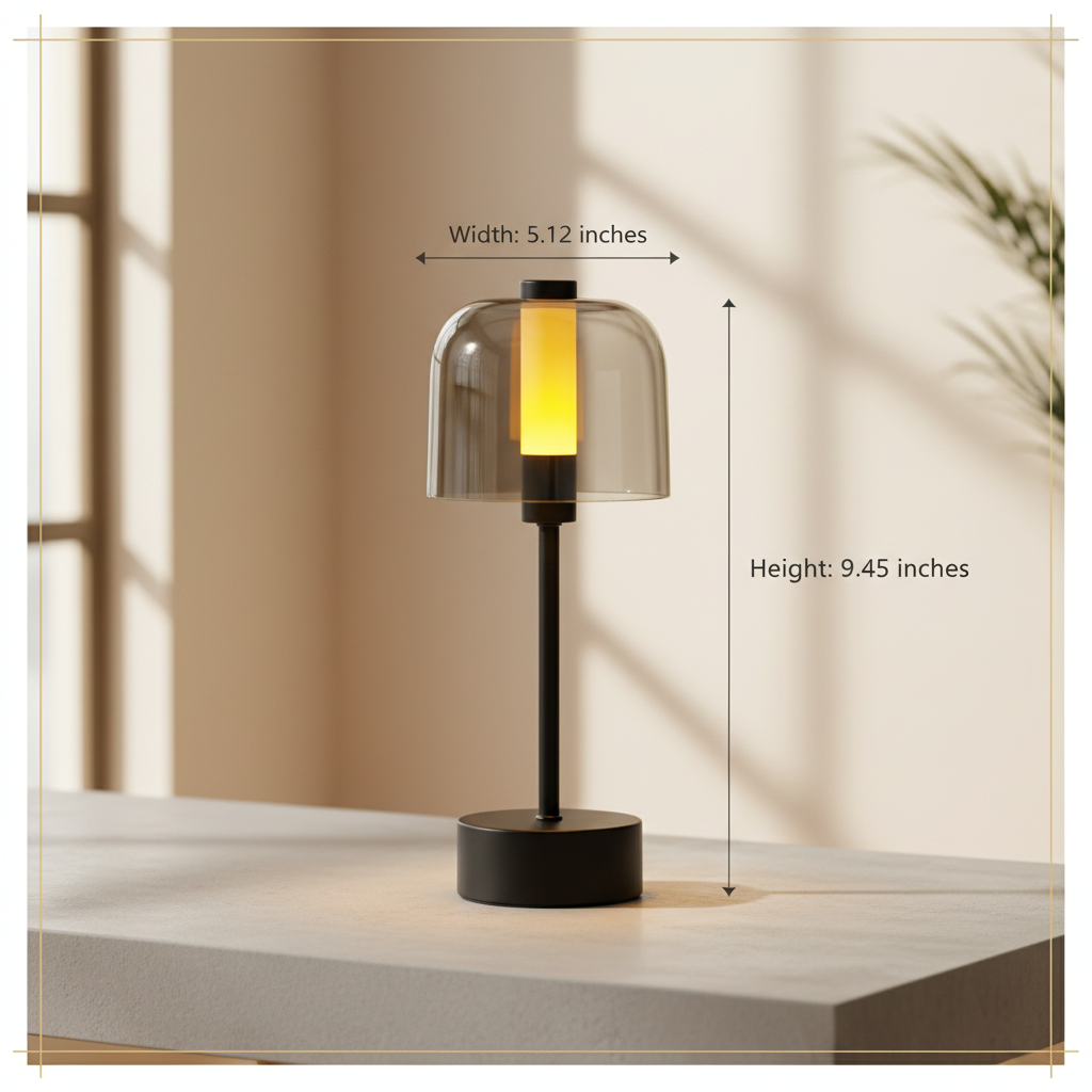 Luma Touch Cordless Dimmable Glass Table Lamp