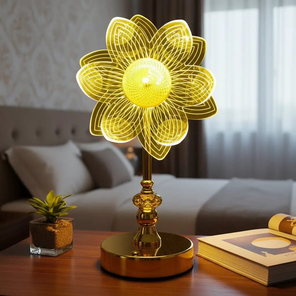 Flower LED Table Lamp with Warm Glow