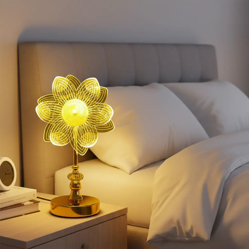 Flower LED Table Lamp with Warm Glow