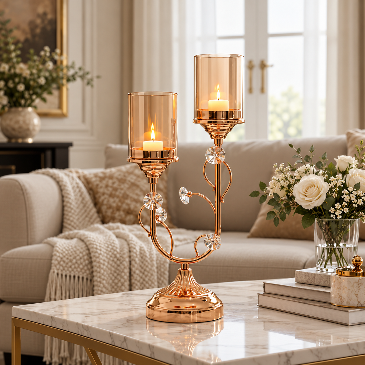 Dual Candle Holder Stand