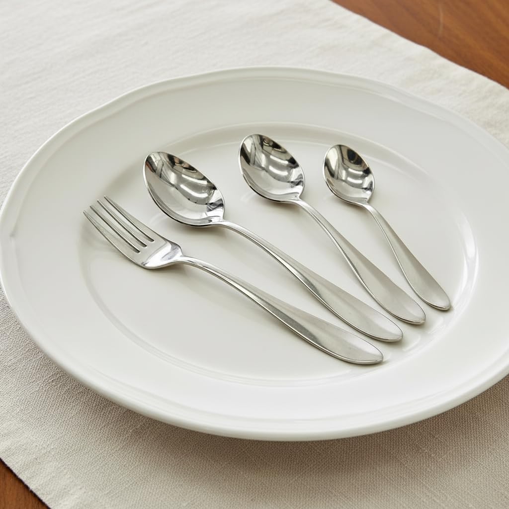 Silver Stainless Steel Cutlery Set 24