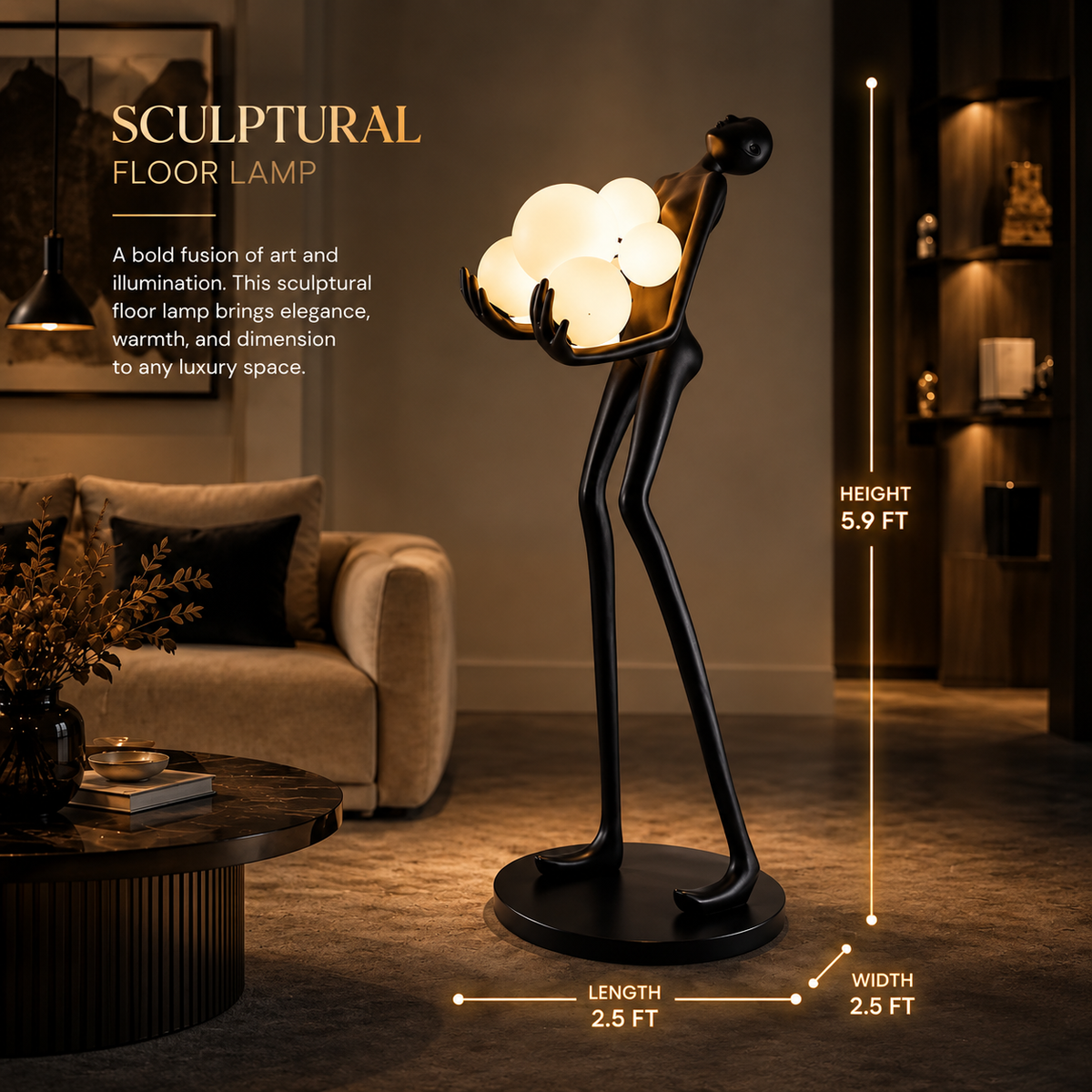 Sculpture with Frosted Lights