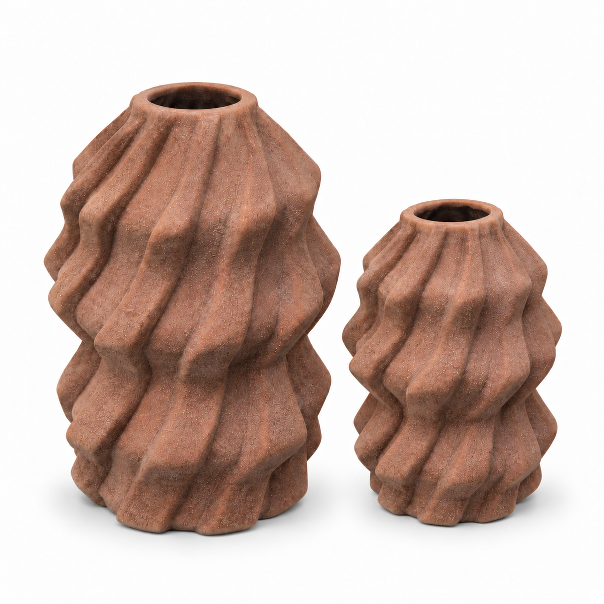 Sculpted Ripple Ceramic Vase Set