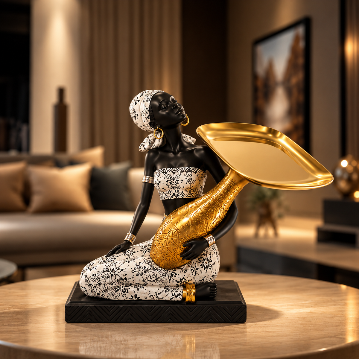 African Lady Decorative Sculpture