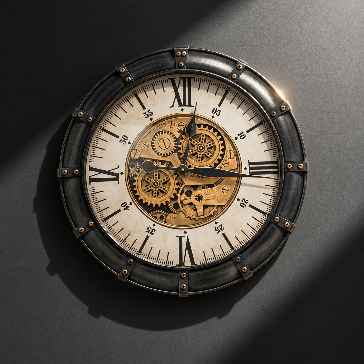 Old Town Roman Gear Wall Clock
