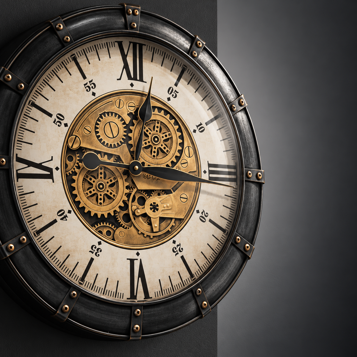 Old Town Roman Gear Wall Clock