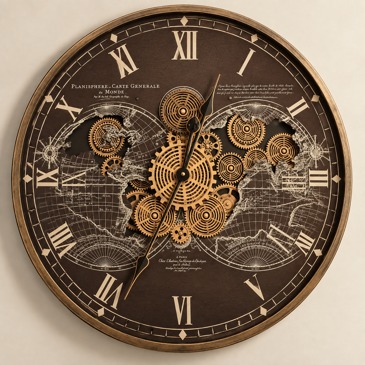 Royal Retro Vintage Wall Clock, Antique Bronze Metallic Finish
