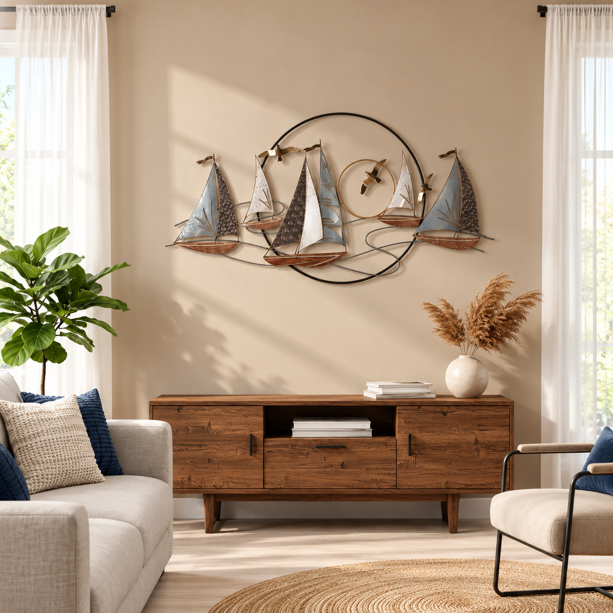 Sailboat Metal Wall Art