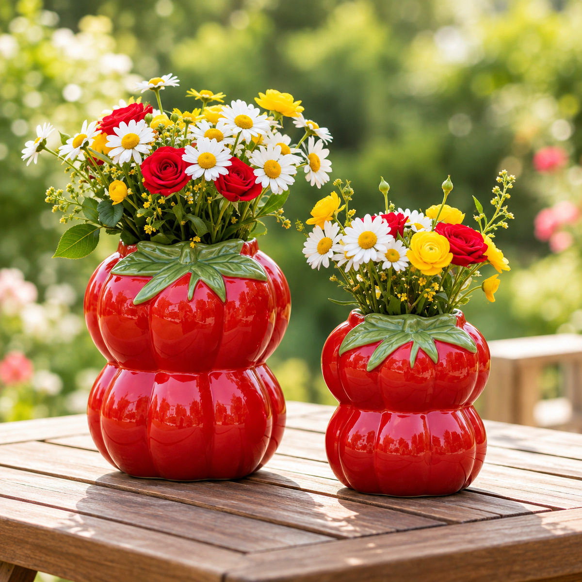 red ceramic vase