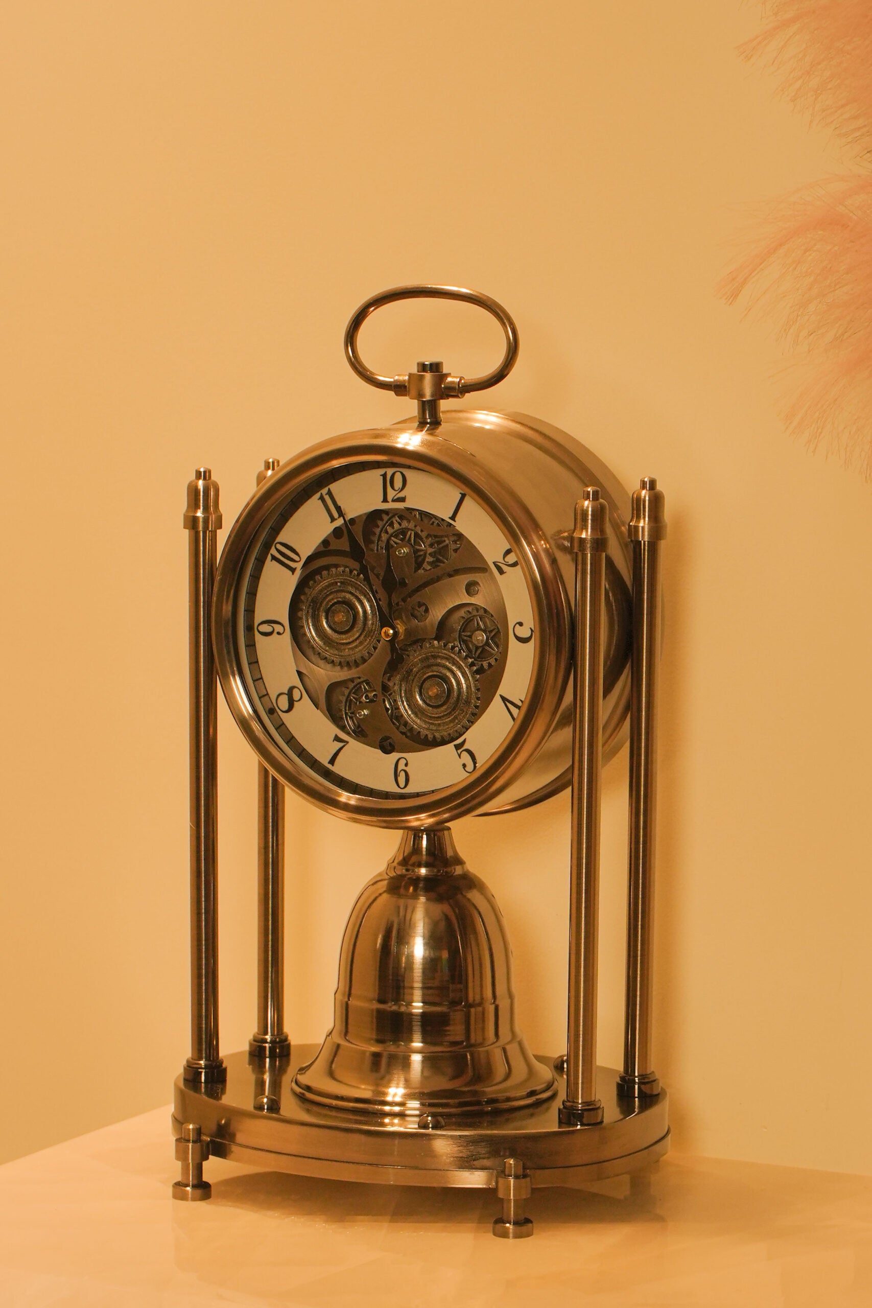 Vintage Gear Metal Table Clock