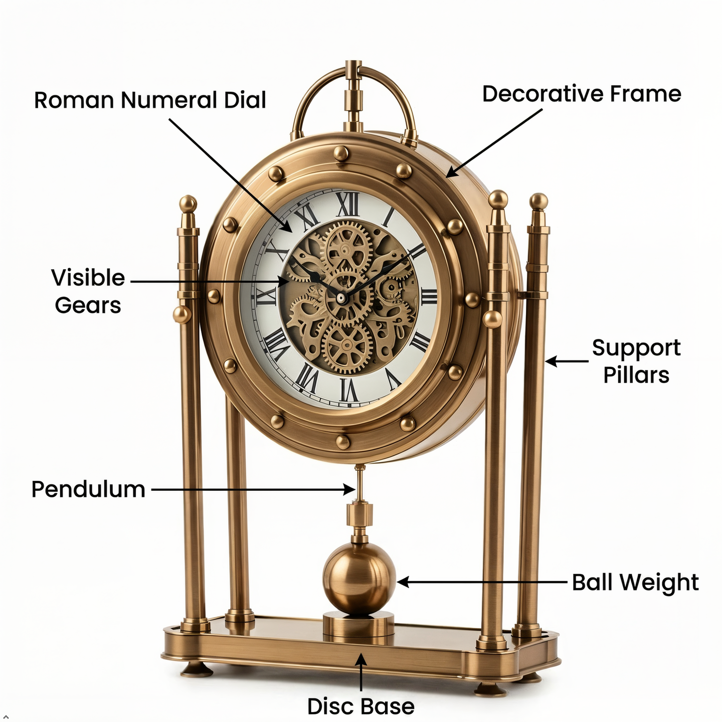 Metal Pocket Table Clock