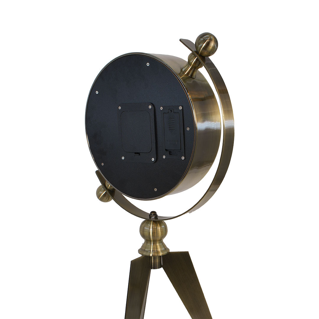 Vintage Aviator Gear Tripod Table Clock