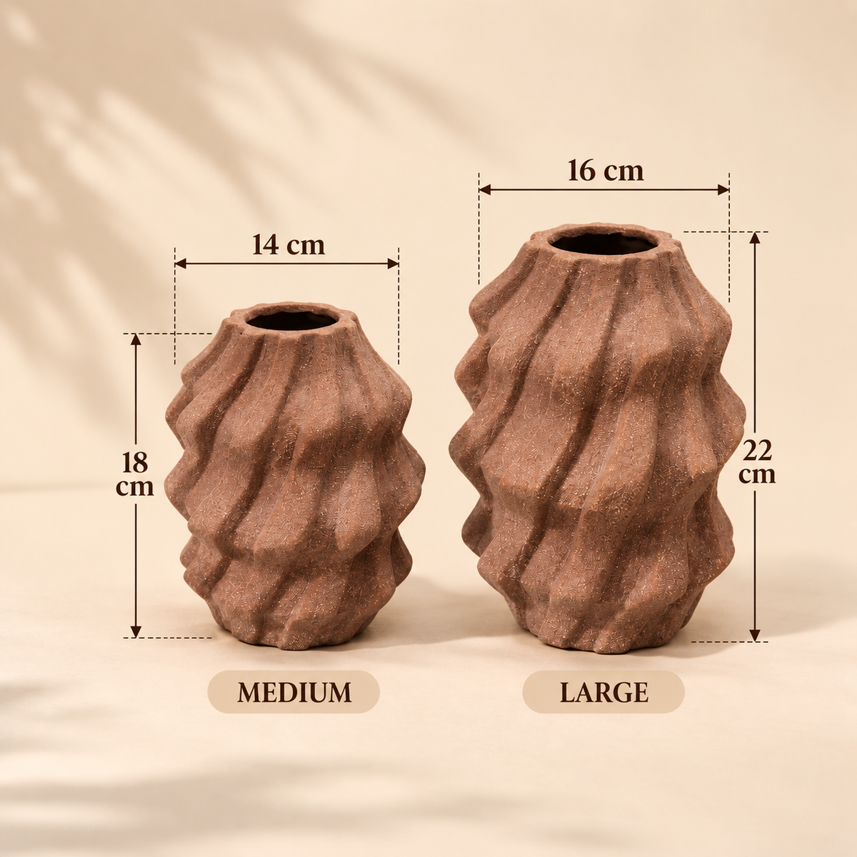 Sculpted Ripple Ceramic Vase Set