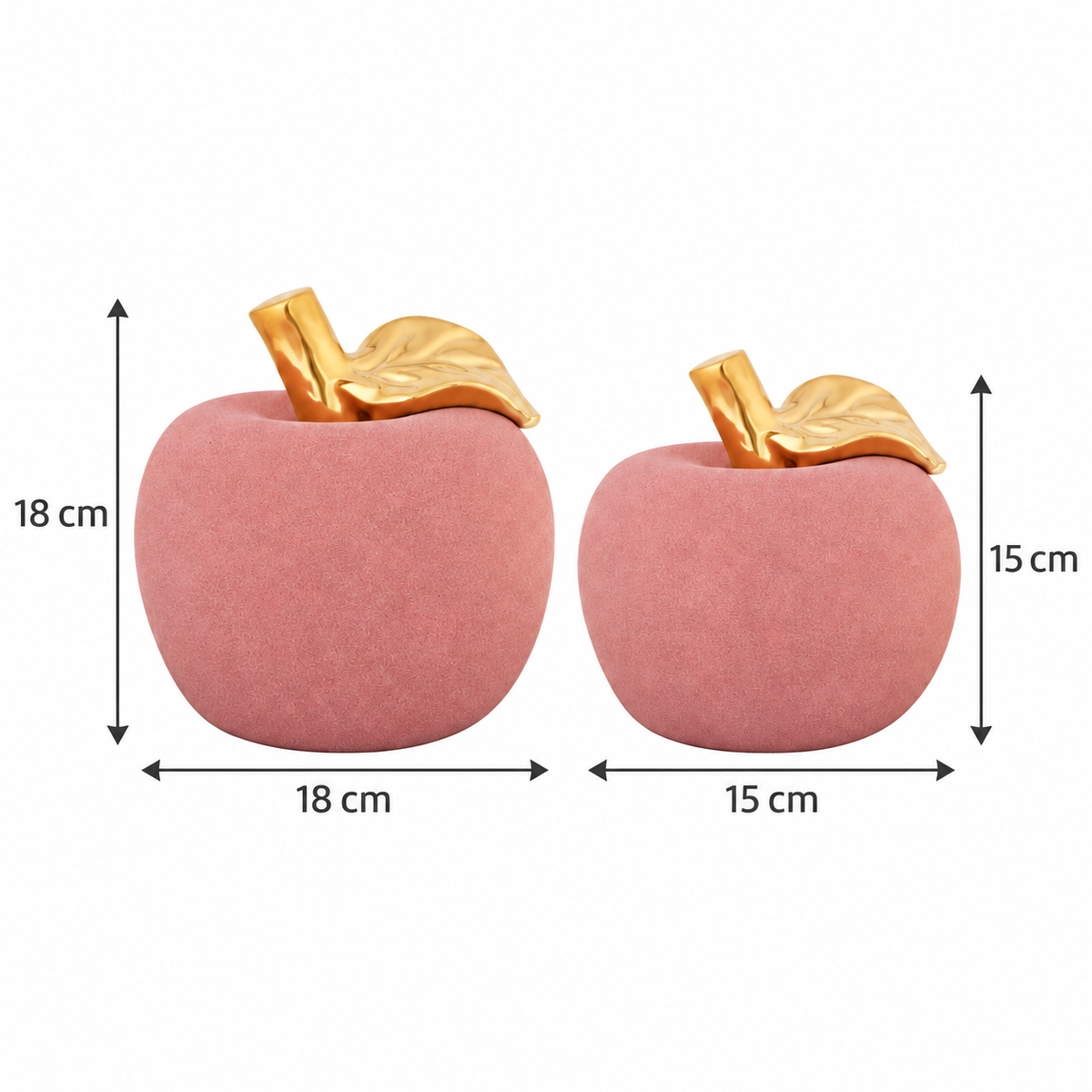 Golden Leaf Pink Luxe Apple Sculpture Made with Ceramic
