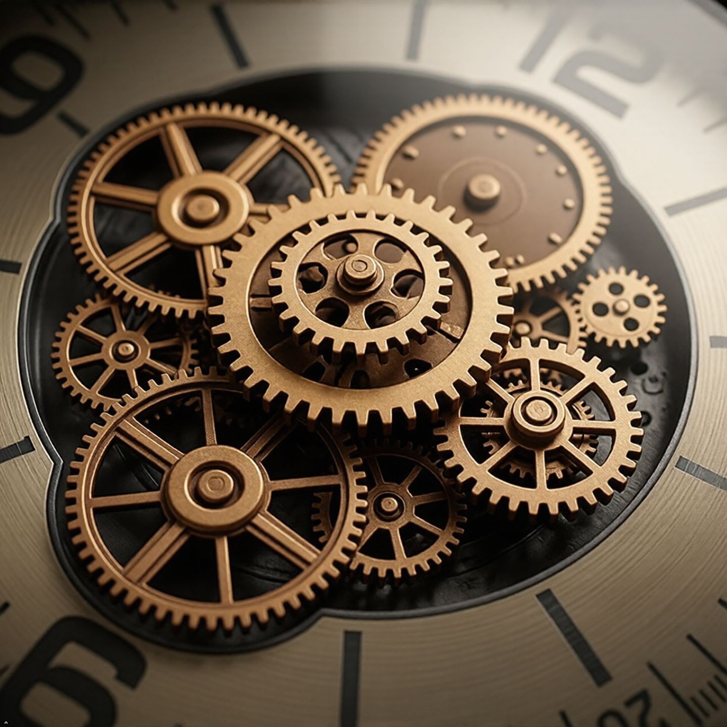 Modern bronze wall clock