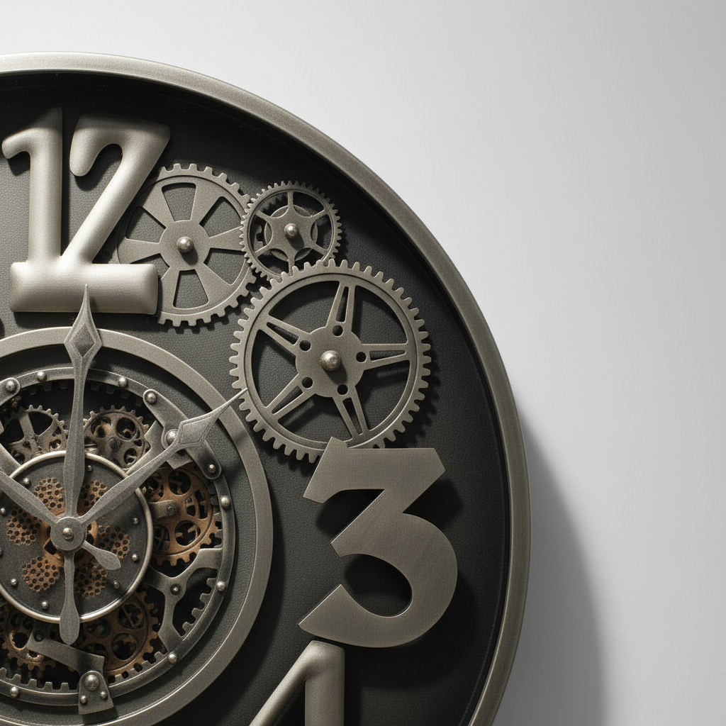 Steampunk Metal Wall Clock with 3D Numbers