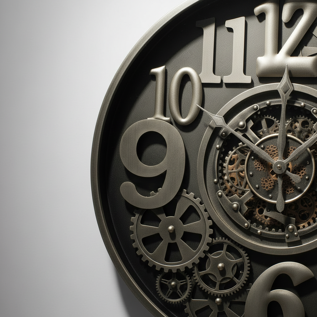 Steampunk Metal Wall Clock with 3D Numbers