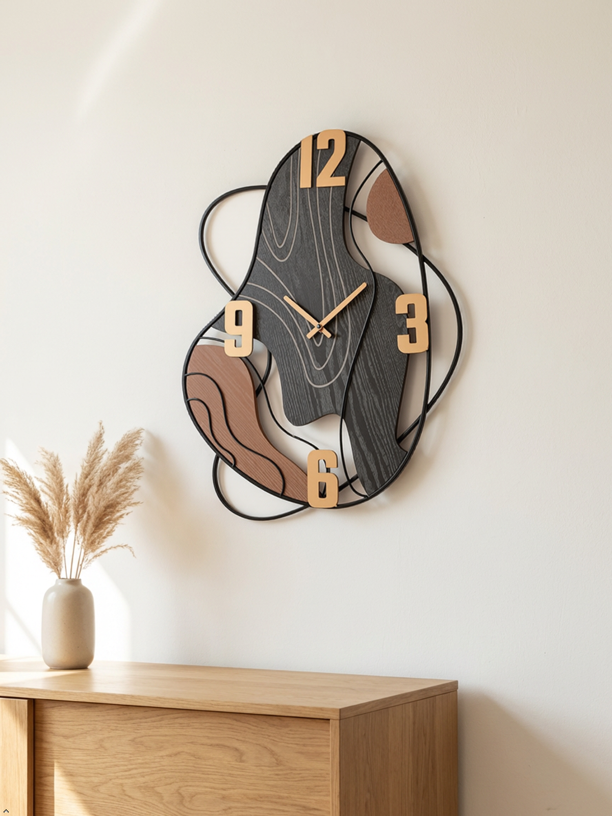 Modern Abstract Wooden Wall Clock