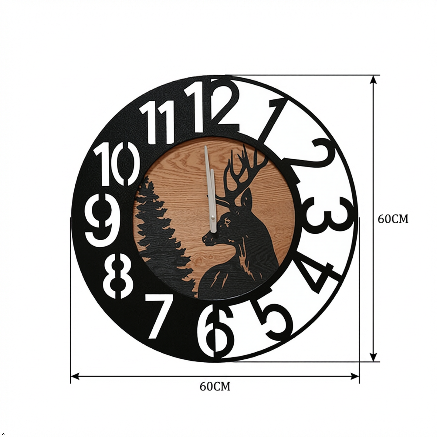 Rustic Deer Design Wall Clock